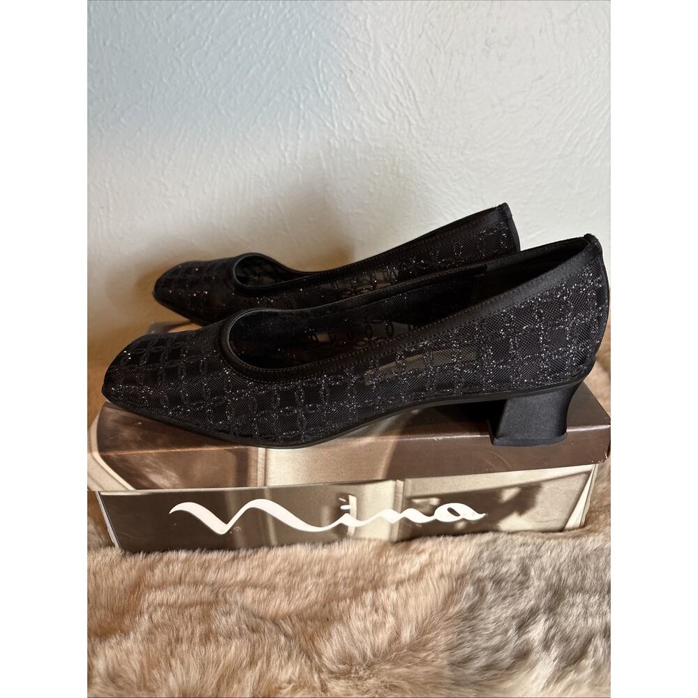 Nina Samson Trell Mesh Black Women's Low Heel‎ Shoe Size US 8.5 M Original Box - Picture 6 of 11